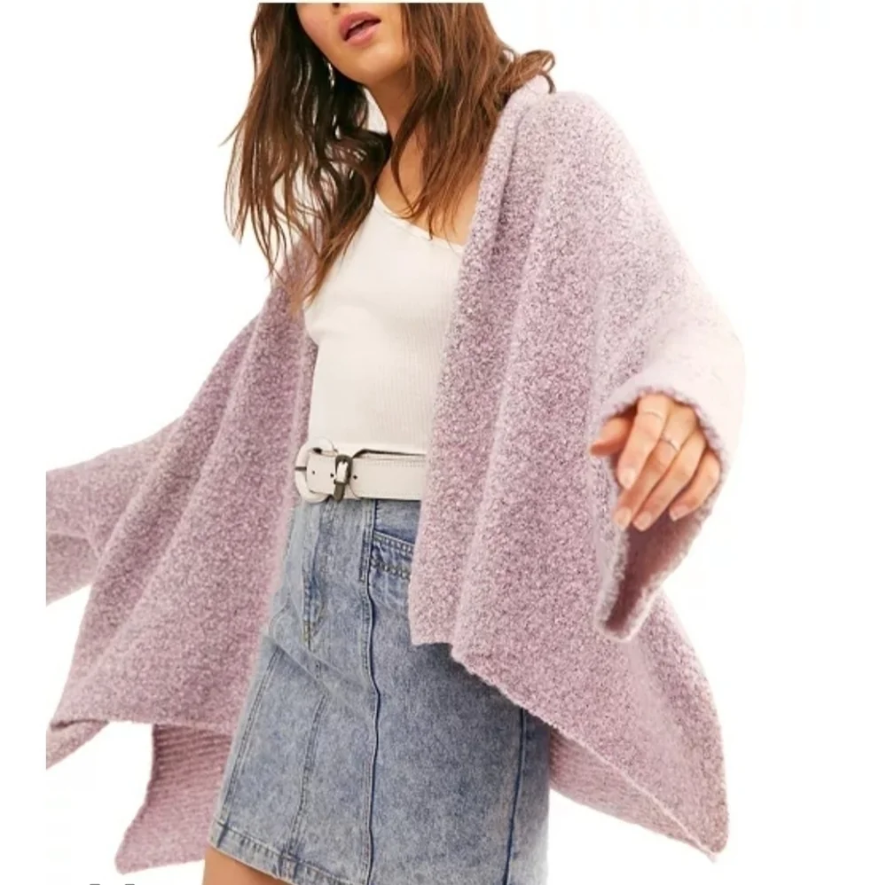 Free People BFF Cardigan in Hot Pink